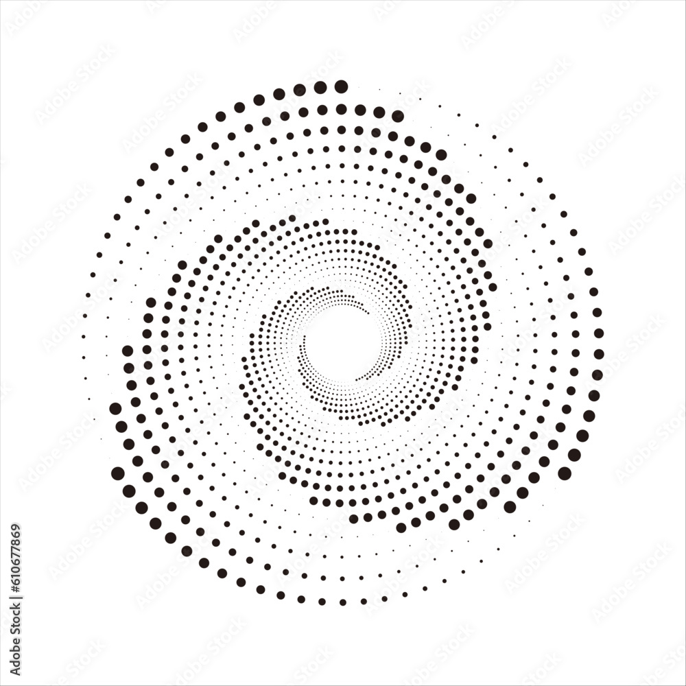 abstract spiral dots shape element