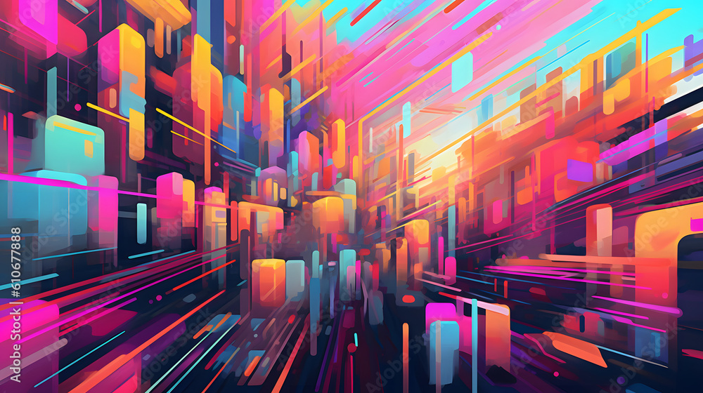 Colorful linear movements abstract graphic poster webpage PPT