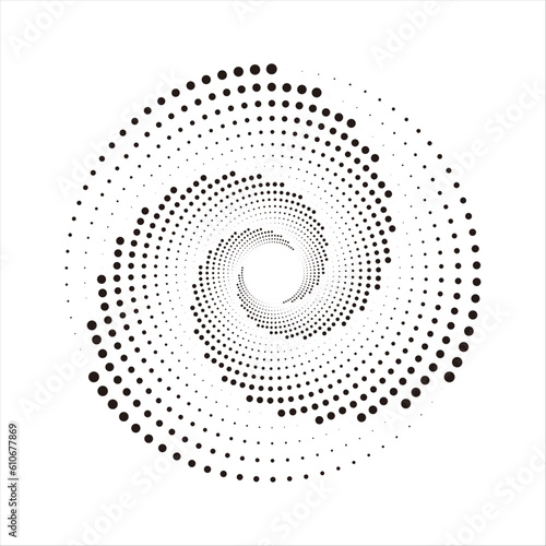 abstract spiral dots shape element