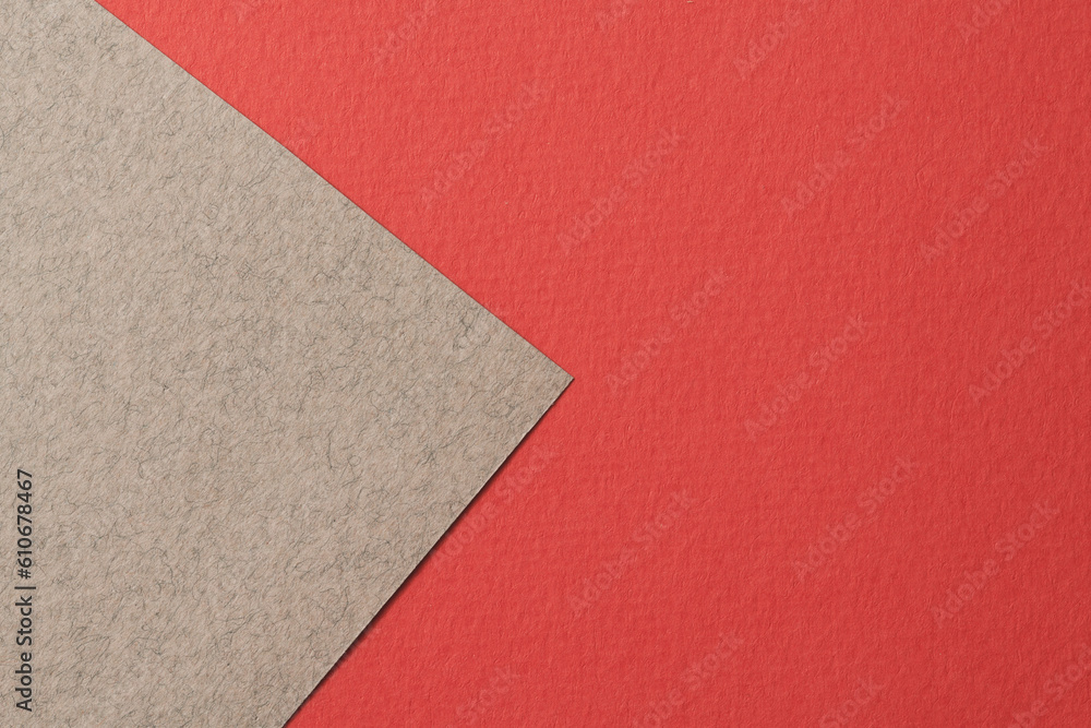 Rough kraft paper background, paper texture red gray colors. Mockup with copy space for text Rough kraft paper background, paper texture red gray colors. Mockup with copy space for text