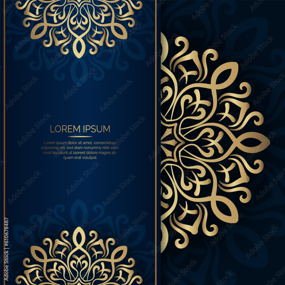 Blue background with mandala ornament