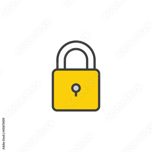 Lock icon design with white background stock illustration