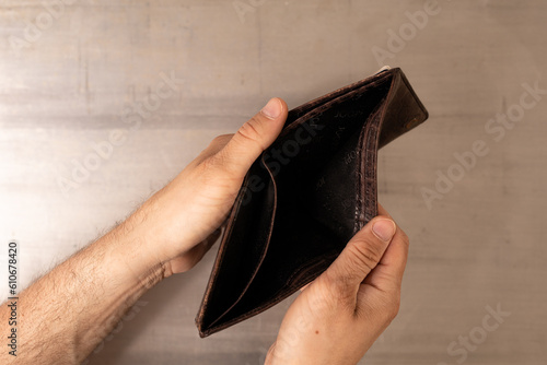 Man hand open an empty wall...