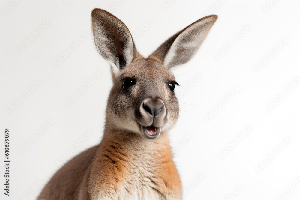 canguru engraçado com expressão de surpresa 