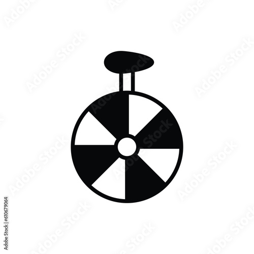 Unicycle icon vector stock illustration.