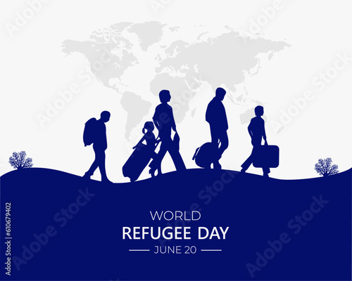 World Refugee Day. June 20. Vector illustration of Refugee concept design, It can use for Banners, Posters, Web, Digital, etc. flat design. refugee vector.

