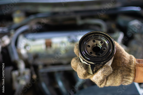 Old oil filter that has been used