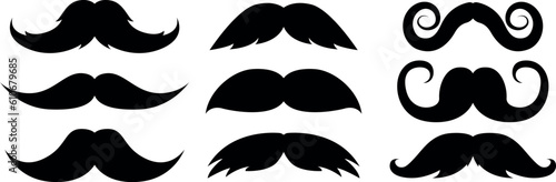 set of mustache. Silhouette