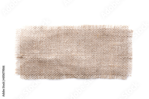 Bild auf Leinwand Set of linen pieces isolated cut out on white background with copy space