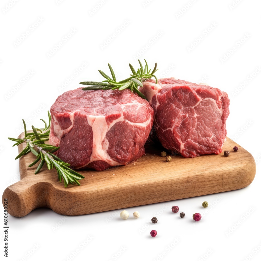Mutton meat isolated on white background. Generative AI Mutton meat isolated on white background. Generative AI