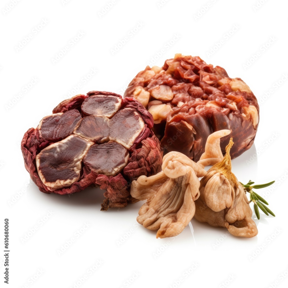 Turtle meat isolated on white background. Generative AI
