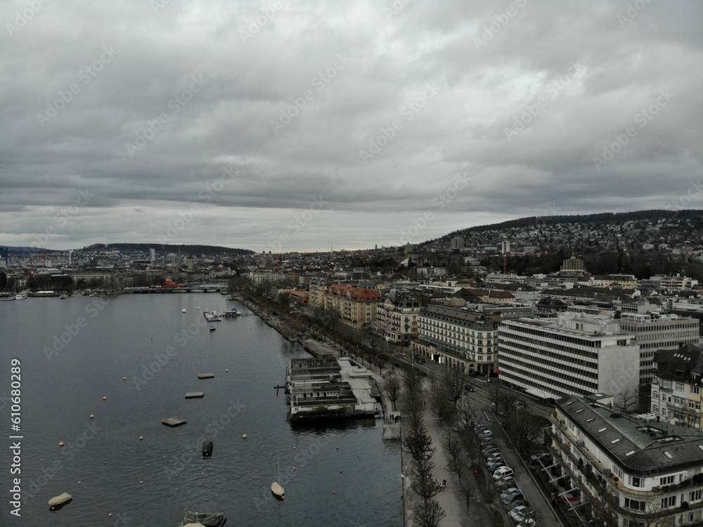 Panoramic view on Zurich City, Switzerland