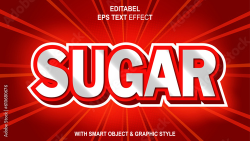 TEXT EFFECT EPS SUGAR And Cartoon Background