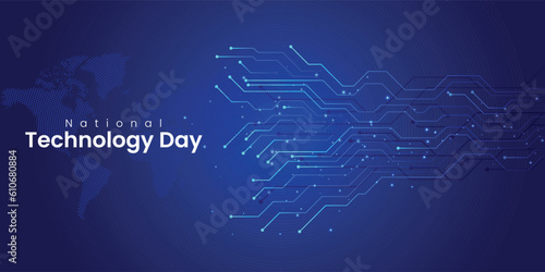 National Technology Day. Technology Day Concept. Vector illustration. technology and information digital circuit, as banner or poster, National Technology Day.