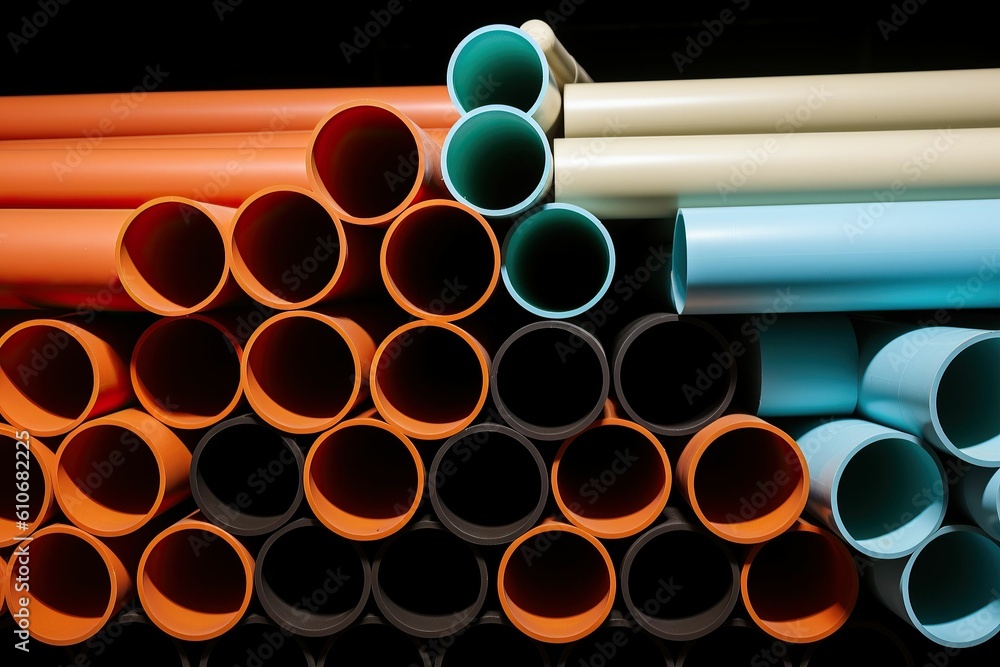 The illustration of plastic pipes, AI contents by Midjourney The illustration of plastic pipes, AI contents by Midjourney