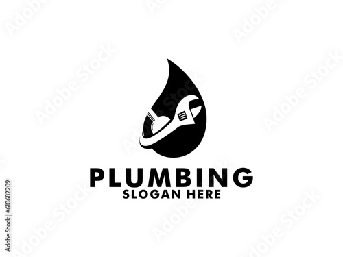 Plumbing Service Logo Template, Water Service Logo