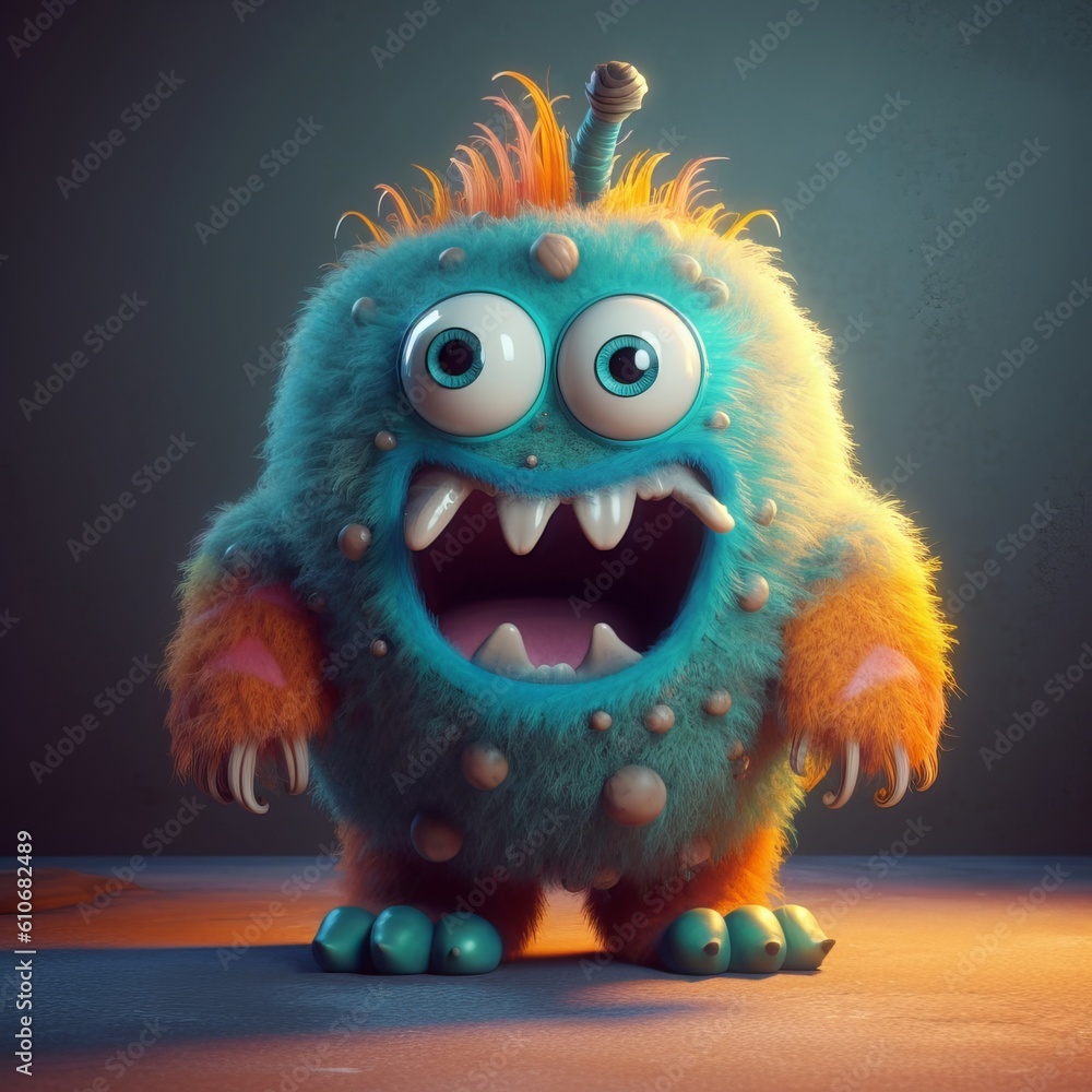 Monstrously Funny: Meet the Silly and Playful Cartoon Monster Character
