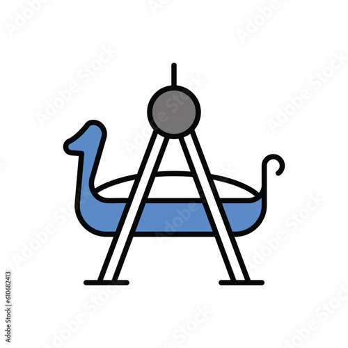 Swinging Boat icon vector stock illustration.