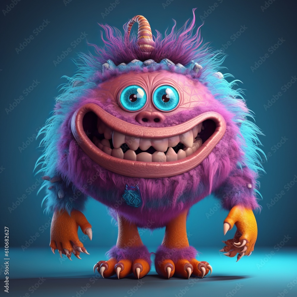 Monstrously Funny: Meet the Silly and Playful Cartoon Monster Character