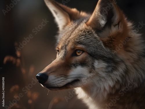 close up on a beautiful fox in the wildness