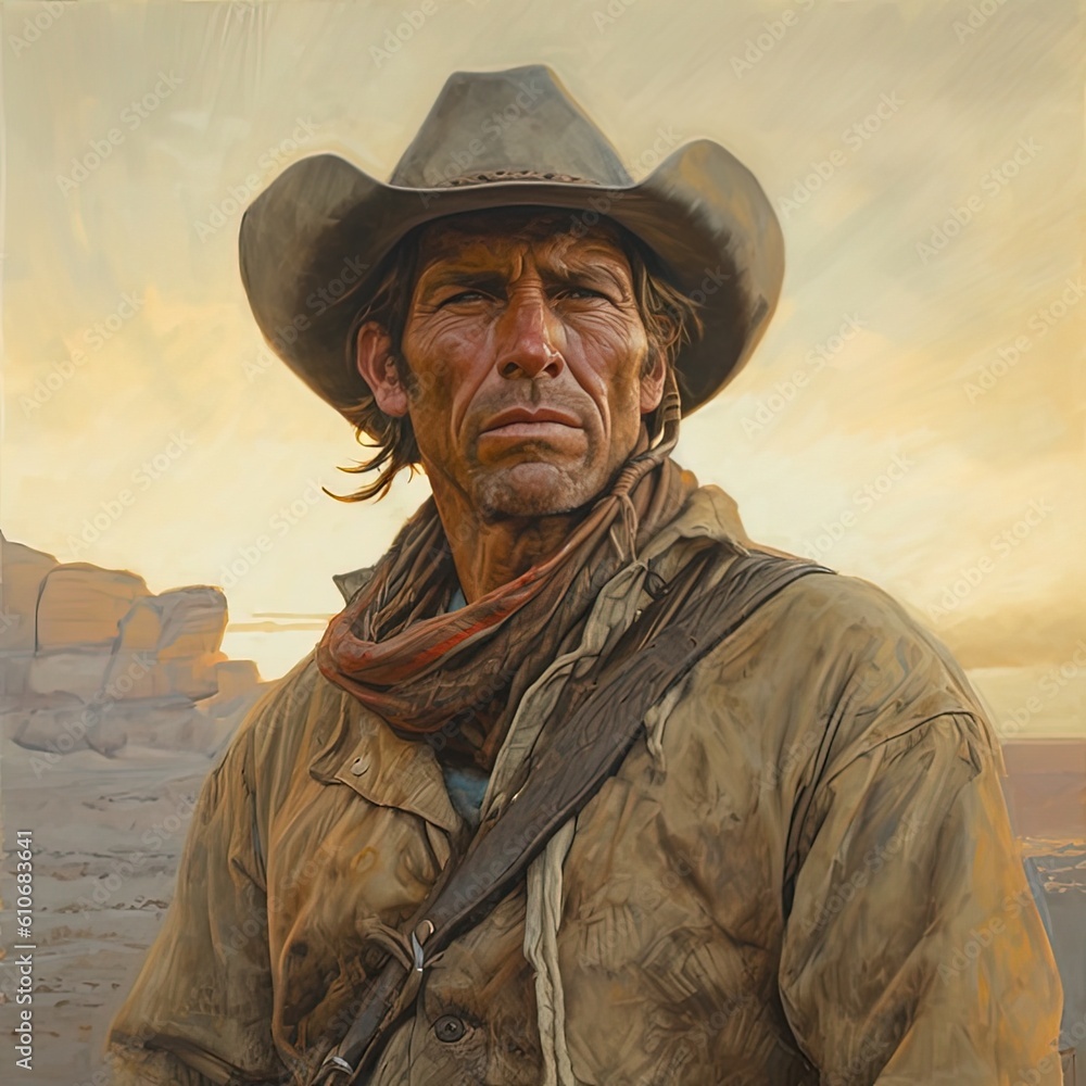 Capturing the Essence of the Wild West: Stunning Cowboy Portrait Photography. Generative AI
