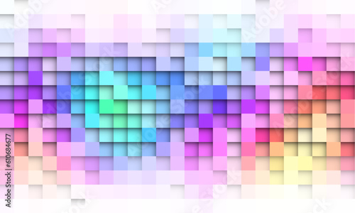 Abstract spectrum colorful bottom mosaic with white copy space.