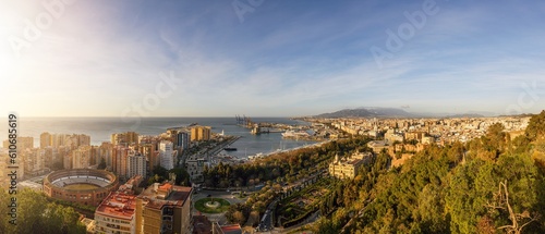 Panoramic view of Malaga city. Andalusia, Spain 