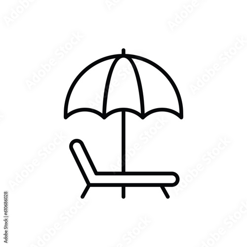 Sun Bed icon vector stock illustration.