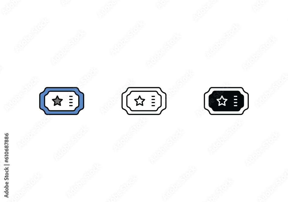 Ticket icons set vector stock illustration. Ticket icons set vector stock illustration.