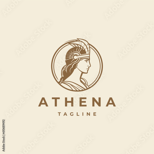 Athena logo design vector illustration