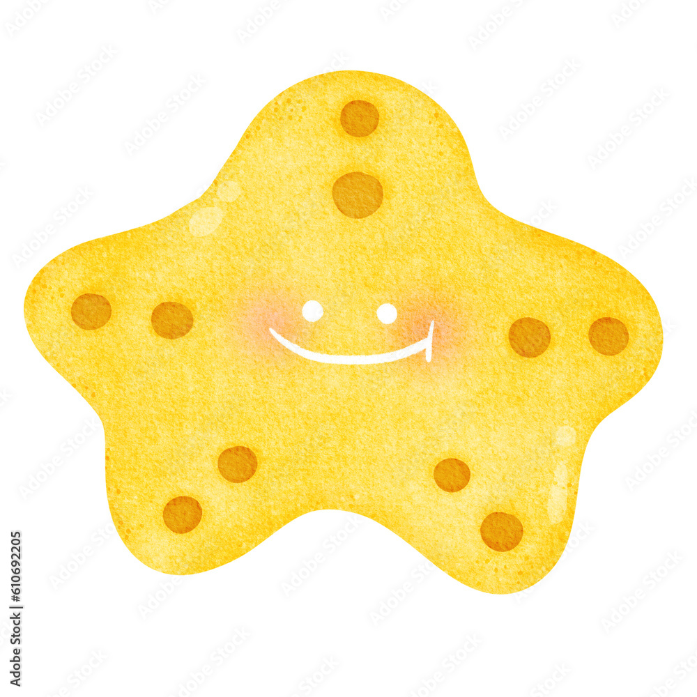 Cartoon cute starfish smile. Vector funny sea animal. Flat icon. Cartoon cute starfish smile. Vector funny sea animal. Flat icon.