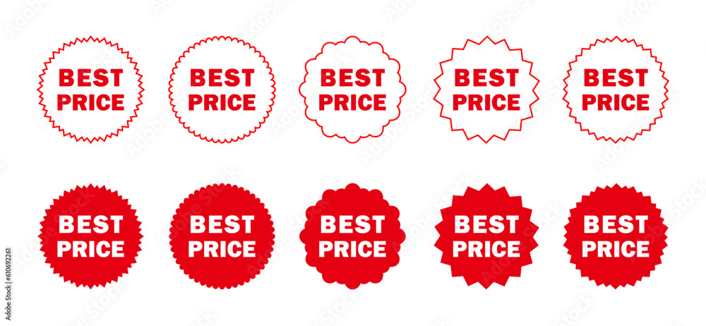 Obraz premium Best Price label icon isolated on white background. Best Price label with ribbon icons set. Vector illustration