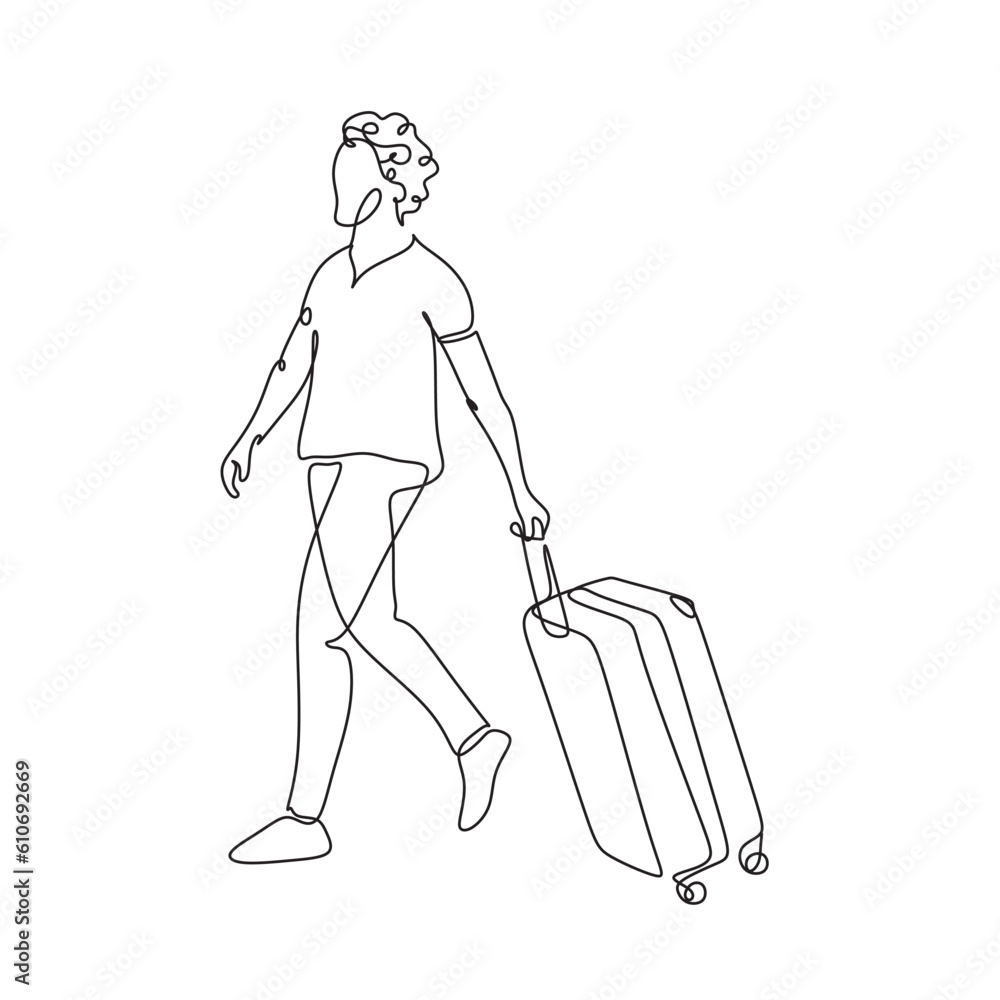 Man with a suitcase vector Man with a suitcase vector