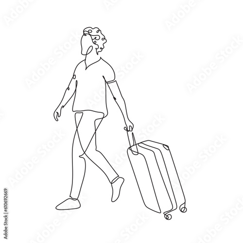 Man  with a suitcase vector