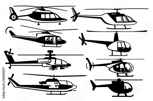 Helicopter SVG, Army Military SVG, Helicopter icon, Helicopter Clipart Bundle, Helicopter Cutting File	