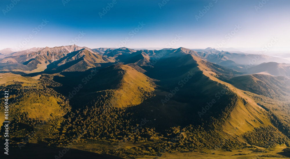 amazing landscape of the amazon jungle with green mountains