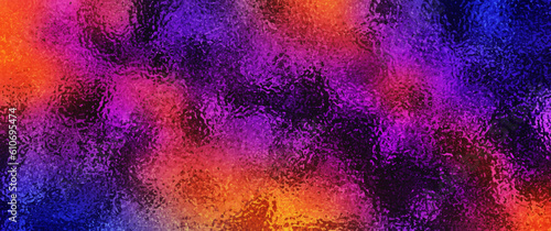 Colorful glass texture for window. Christmas vector background. Textured transparent surface. Stained glass. Template for design. Multicolor hand drawn illustration for design.  Blur backdrop.