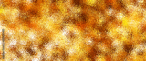 Gold glass texture for window. Golden vector background. Textured transparent surface. Stained glass. Blur template for design. Autumn hand drawn illustration for design. Fall backdrop.