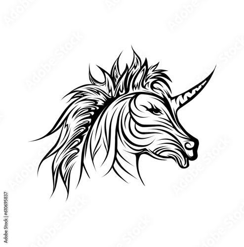 Horse tribal tattoo illustration