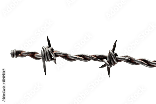 Barbed Wire on Transparent Background. AI