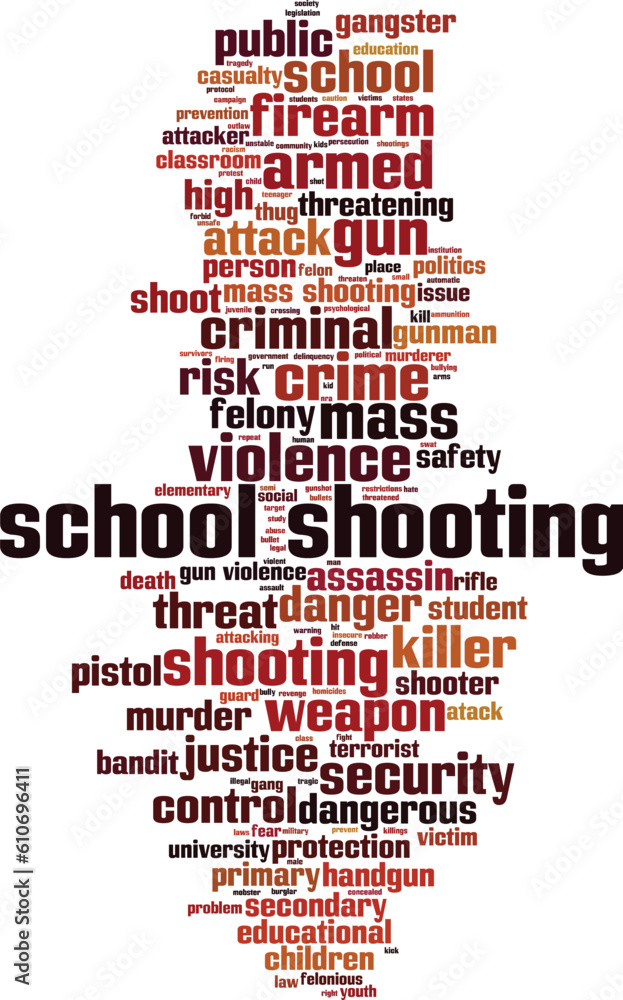 Obraz premium School shooting word cloud