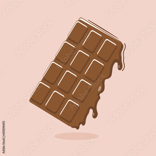 Cartoon vector illustrations of melted chocolated