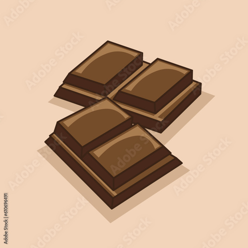 Flat vector design of two piece chocolate