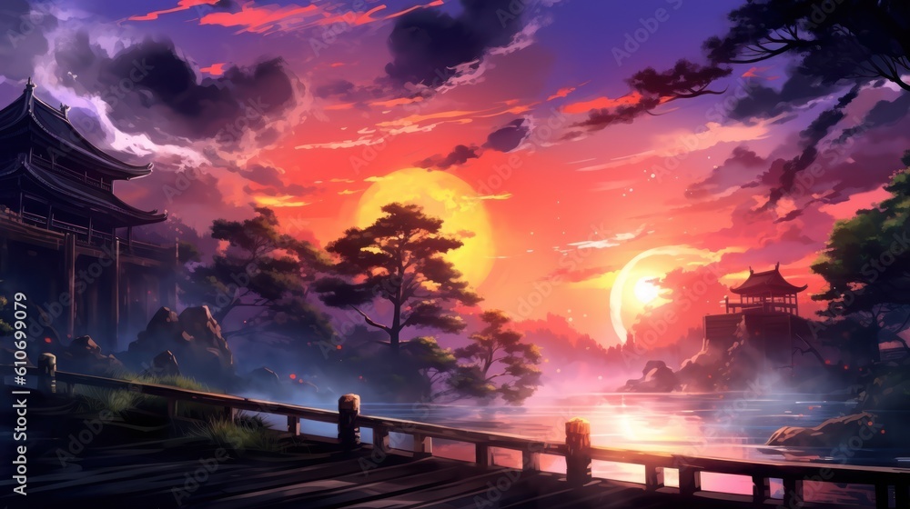 Game Art Anime Background Wallpaper Stock Illustration | Adobe Stock