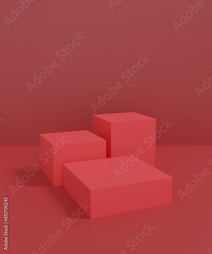 3D rendering square podium for your product showcase