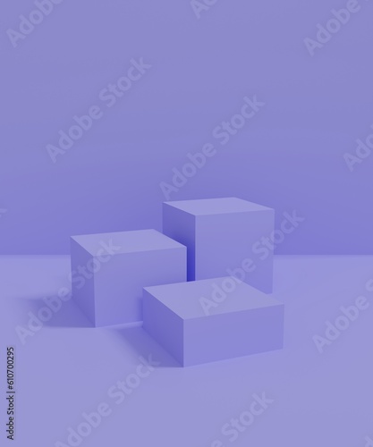 3D rendering square podium for your product showcase