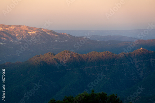 sunrise over the Troodos Mountains in Cyprus