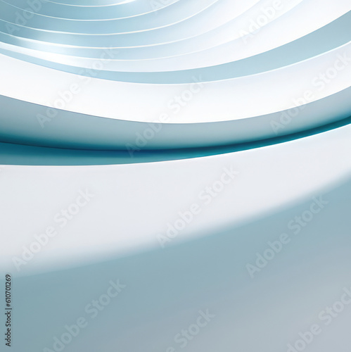 Blue and white color tone wavy curvy lines abstract background with 3d effect.