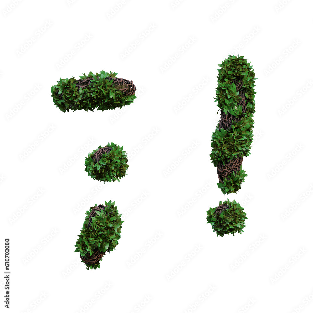 Jungle Forest 3D Alphabet or PNG Letters