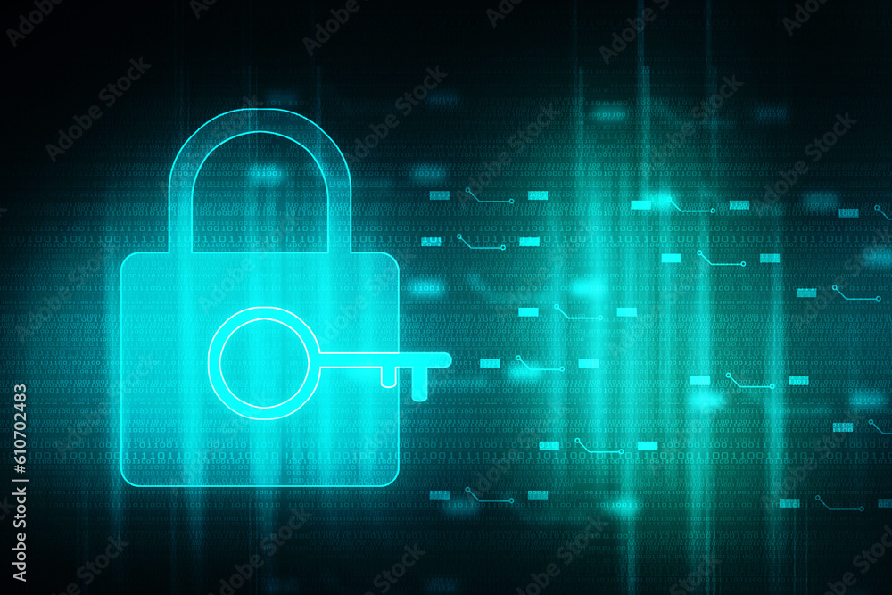key and lock . 2D illustration key and lock . 2D illustration